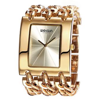 WEIQIN Square Dial Crystal Bracelet Ladies Fashion Bangle Dress Women quartz Watch rose gold (Intl)  