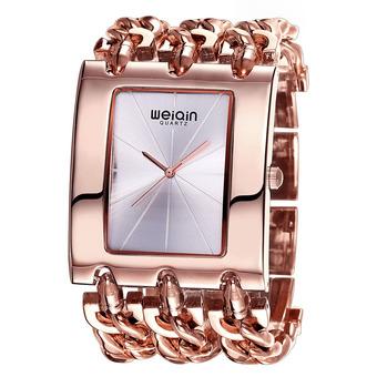 WEIQIN Square Dial Crystal Bracelet Ladies Fashion Bangle Dress Women quartz Watch silver (Intl)  