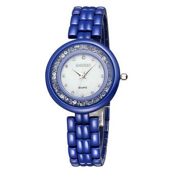 WEIQIN ladies watch brand high-end female diamond ceramic watch-Blue (Intl)  