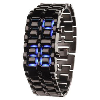 WHD LED Black Stainless Steel Strap Watch CR2016  