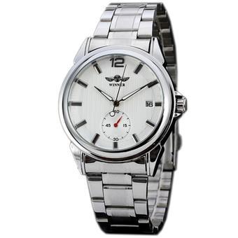 WINNER Classic Men's Stainless Steel Automatic Mechanical Mens Watch White Dial WW283 (Intl)  