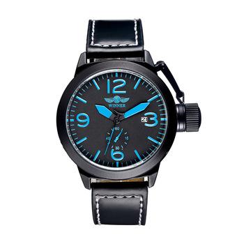 WINNER Low-key Luxury Automatic Mechanical Watch Water Resistant Self-winding Analog Man Wristwatch with Striking Arabic Hour Markers Calendar- Intl  