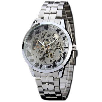 WINNER Luxury Skeleton Automatic Mechanical Mens Stainless Steel Watch Silver WW230 (Intl)  