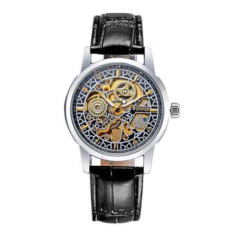 WINNER Men Automatic Mechanical Watch Hollowed-out Skeleton Self-winding Top Luxury Wristwatch- Intl  