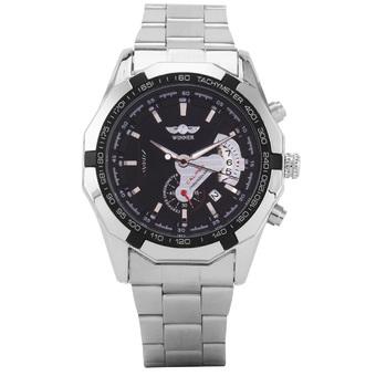 WINNER Men's Stainless Steel Auto Mechanical calendar Wrist Watch (Silver) (Intl)  