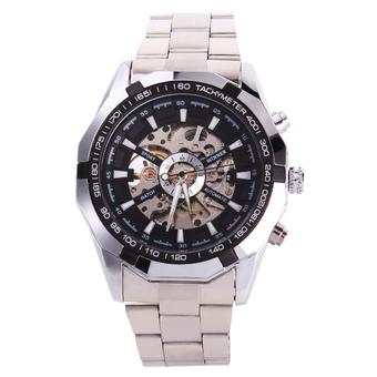 WINNER Men's Stainless Steel Auto Self-Wind Wrist Watch (Black & Silver) (Intl)  