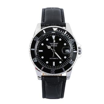 WINNER Self-winding Mechanical Leather Band Magnified Date Unisex Watch (Intl)  