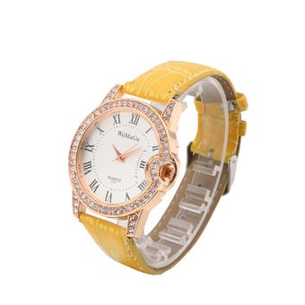 WOMAGE 733 Leopard Casual Watch for Women Dress Watches Crystal Dial Ladies Ear Shape Quartz Wrist Watch (Yellow) - Intl  
