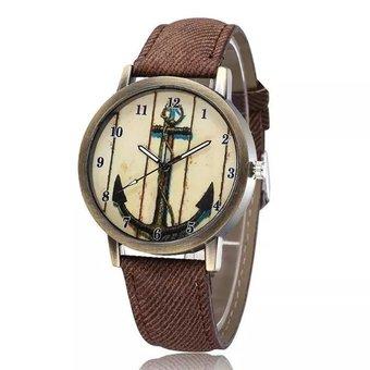 WOMAGE Arrow Bow Vintage Fashion Quartz Watch Women Casual PU Leather Straps Wrist Watches brown (Intl)  