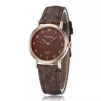 WOMAGE Blue Jeans Style Straps Women's Wrist Watch Alloy Case Analog Quartz Watches brown (Intl)  