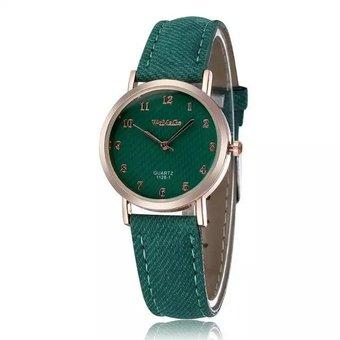 WOMAGE Blue Jeans Style Straps Women's Wrist Watch Alloy Case Analog Quartz Watches green (Intl)  