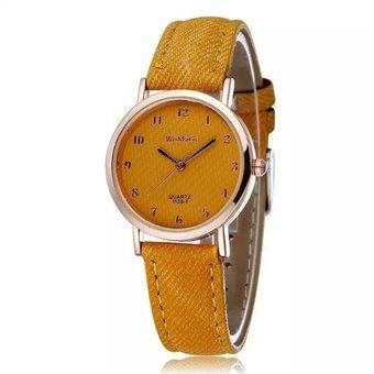 WOMAGE Blue Jeans Style Straps Women's Wrist Watch Alloy Case Analog Quartz Watches yellow (Intl)  