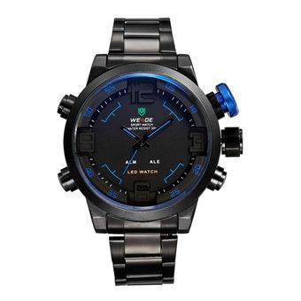 Weide Japan Quartz Miyota Men LED Sports Watch 30M Water Resistance - WH2309 - Black/Blue  