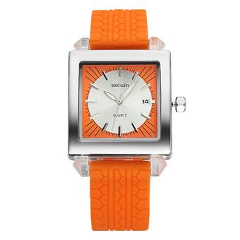 Weiqin Date Luminous Silicone Strap Men's Sports Watches Brand Shock Resistant Quartz Watch Time Hours Boys relogios masculinos(Orange) (Intl)  