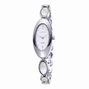 Weiqin Opal Strap Oval Crystal Dial Rose Gold Women's Bracelet Watches Luxury Brand Lady Fashion Dress Watch Relogios Feminino(Silver&White) (Intl)  