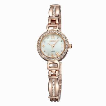 Weiqin Pearls shell Dial Crystal Rose Gold Women's Bracelet Watches Luxury Brand Lady Fashion Dress Watch Relogios Feminino(Rose Gold &White ) (Intl)  