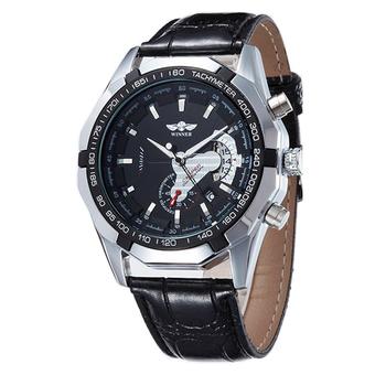 Winner Jam Tangan Pria - Hitam - Strap Rubber - TM340 Automatic Mechanical Watch  