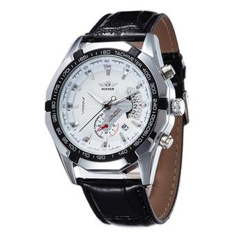 Winner Jam Tangan Pria - Putih - Strap Rubber - TM340 Automatic Mechanical Watch  