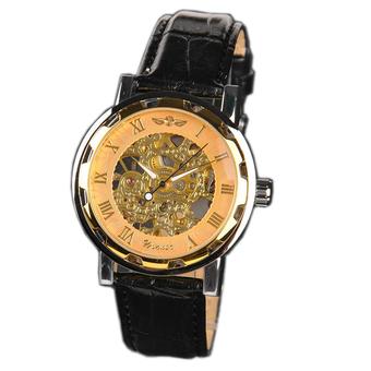 Winner U8018 Automatic Mechanical Watch - Jam Tangan Pria - Gold - Leather  