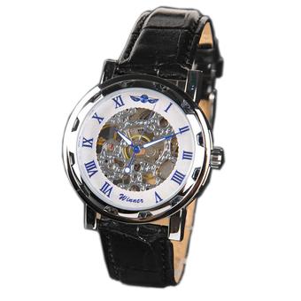 Winner U8018 Automatic Mechanical Watch - Jam Tangan Pria - Blue - Leather  