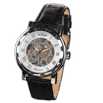 Winner U8018 Automatic Mechanical Watch - Jam Tangan Pria - White - Leather  