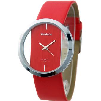 WoMaGe 480 Womens Red Faux Leather Strap Watch (Red)  