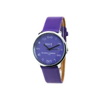 WoMaGe 8834 Unisex Watches Casual Solid Faux Leather Band (Purple)  