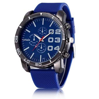 WoMaGe Men's Sports Fashion Watches Silicone Strap Blue Blue222802  