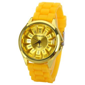 WoMaGe Silicone Round Watch Yellow  