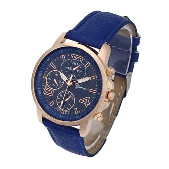 Women Geneva Faux Leather Analog Quartz Watch (Blue) (Intl)  