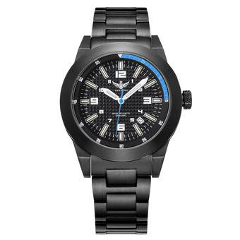 YELANG V1011 Mens Steel Strap Blue Bezel Pvd Paintcoat Waterproof Sapphire Glass Tritium Gas Luminous Sports Army Wristwatch (Intl)  