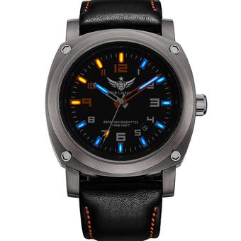 YELANG v3.1.1 Tritium Gas Luminous Sapphire Glass Leather Strap 100m Waterproof Titanium Alloy Sport Wristwatch (Intl)  