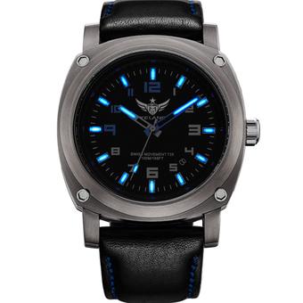 YELANG v3.1.2 Tritium Gas Luminous Sapphire Glass Leather Strap 100m Waterproof Titanium Alloy Sport Wristwatch (Intl)  