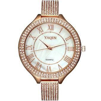 Yaqin Brand Womens Full Diamond Gold Watches 2585 (Intl)  