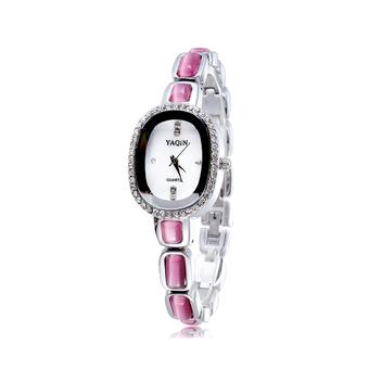 Yaqin Women's Pink Stainless Steel Band Watch  