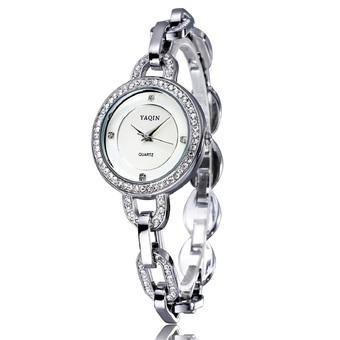 Yaqin lady elegant Fashion Bracelet Dress silver color alloy Japan Quartz Watch Women (Intl)  
