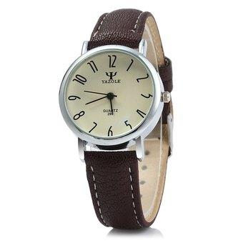 Yazole 299 Business Quartz Watch with Leather Band for Women (BROWN) - Intl  