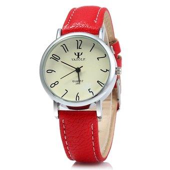 Yazole 299 Business Quartz Watch with Leather Band for Women (RED) - Intl  