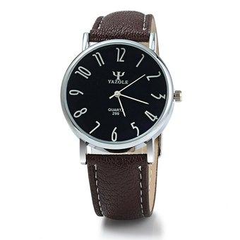 Yazole 299 Business Quartz Watch with Leather Band for Men (BROWN) (Intl)  