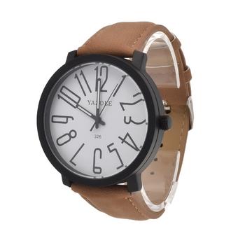 Yazole Stainless Steel Sport Analog Quartz Wrist Watch (White+Brown)- Intl  