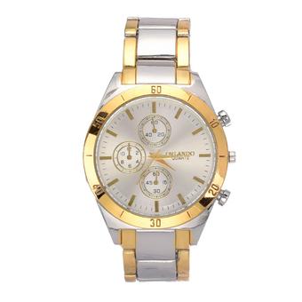 Yika Luxury Causal Stainless Steel Quartz Wrist Watch (White+Gold) (Intl)  