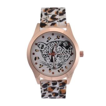 Yika Luxury Mens Watches Quartz Stainless Steel Analog Silicone Sport Wrist Watch (White+Gold) (Intl)  
