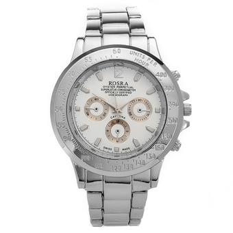 Yika Men's Stainless Steel Analog Quartz Wrist Watch (Silver) (Intl)  