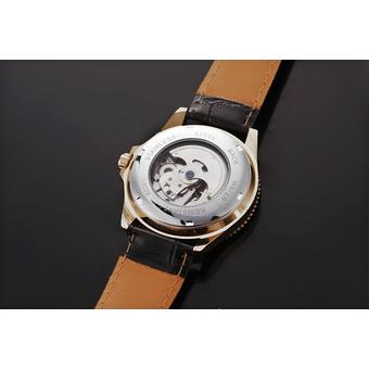 Yika Mens Auto Mechanical Sketeton Leather Analog Wrist Watch (White) (Intl)  