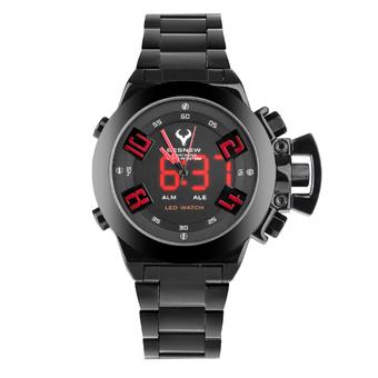 Yika Military Analog Quartz Sports Stainless Steel Watch (Black+Red) - Intl  