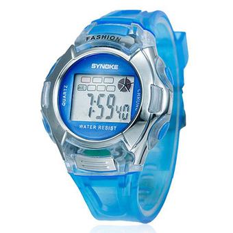 Yika Unisex Baby Boy Girl Sports Watch LED Digital PU Band Sport Quartz Wrist watches (Blue) (Intl)  