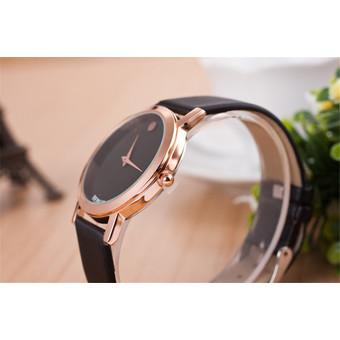 Yika Unisex Luxury Casual Women Watch Leather Quartz Analog Wrist Watch (Black+White) (Intl)  