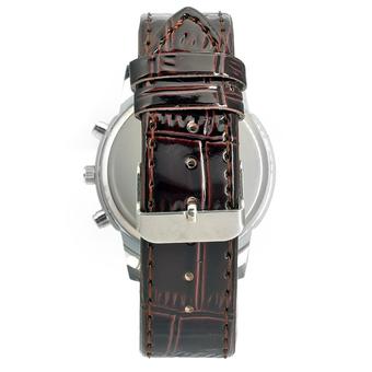Yika WoMaGe Men's Leather Analog Quartz Strap Watch (Brown) (Intl)  