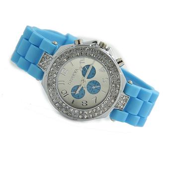 Yika Women's Silicone Strap Watch (Blue) (Intl)  