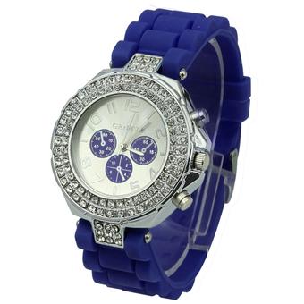 Yika Women's Silicone Strap Watch (Dark Blue) (Intl)  